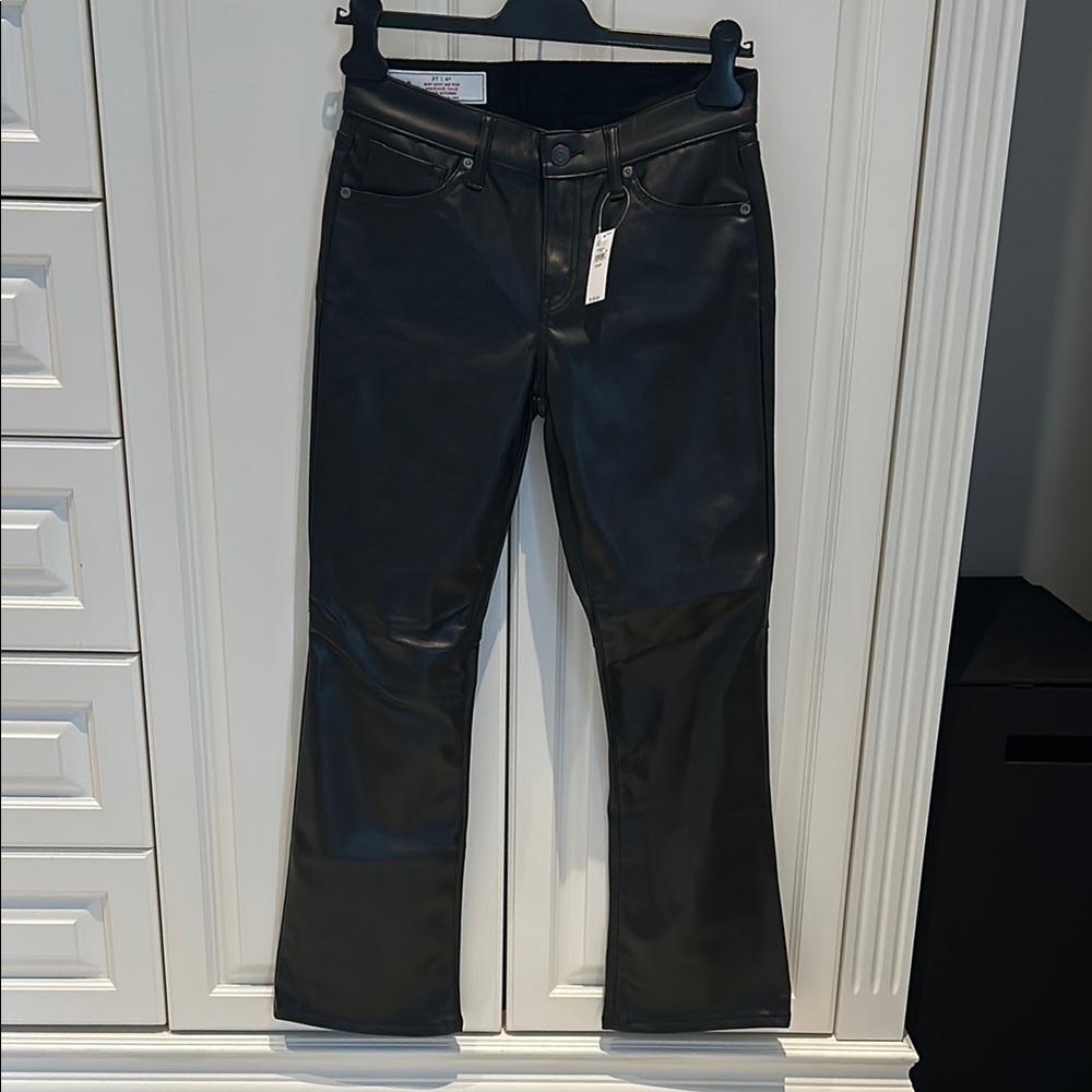 GAP Black Faux Leather Baby Boot Midrise Pant size 4P | 27